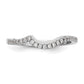 0.08ct. CZ Solid Real 14K White Gold Contoured Wedding Wedding Band Ring