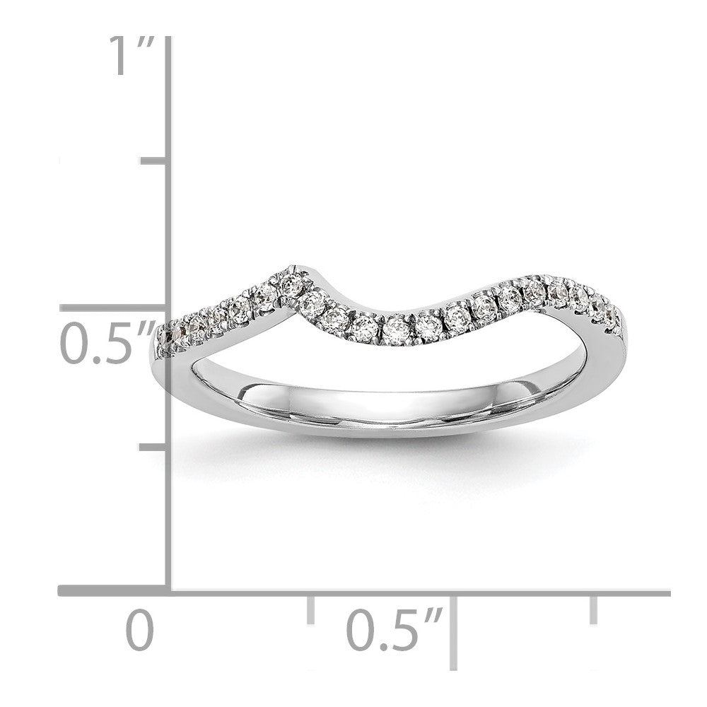 0.08ct. CZ Solid Real 14K White Gold Contoured Wedding Wedding Band Ring