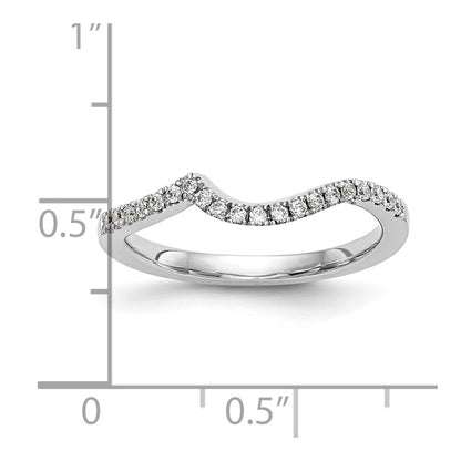 0.08ct. CZ Solid Real 14K White Gold Contoured Wedding Wedding Band Ring