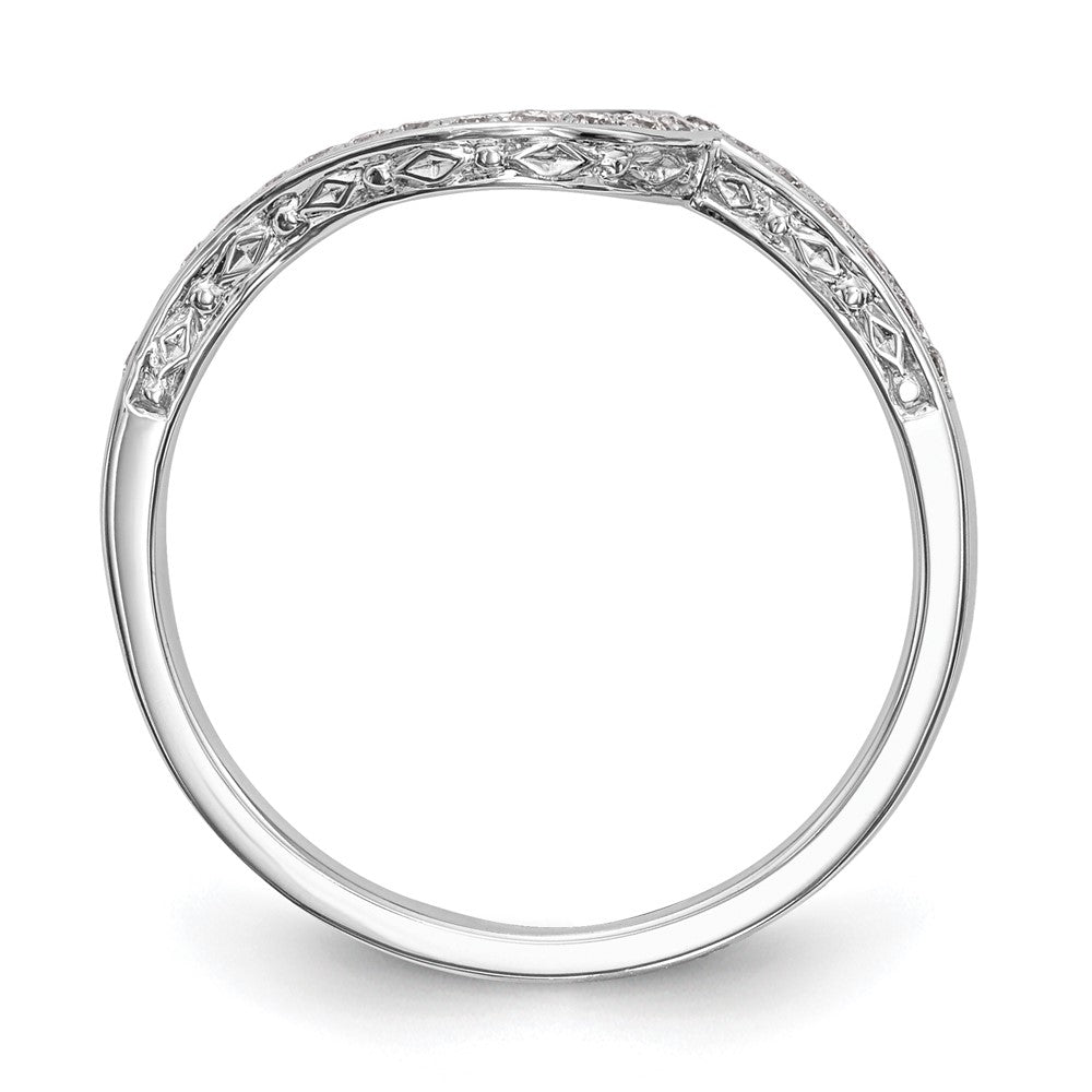 14K White Gold Real Diamond Wedding Band