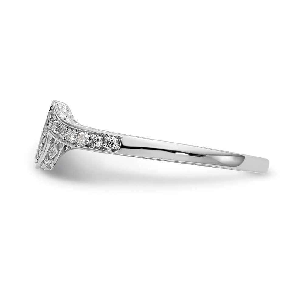 14K White Gold Real Diamond Wedding Band
