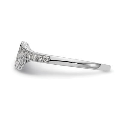 0.16ct. CZ Solid Real 14K White Gold Wedding Wedding Band Ring