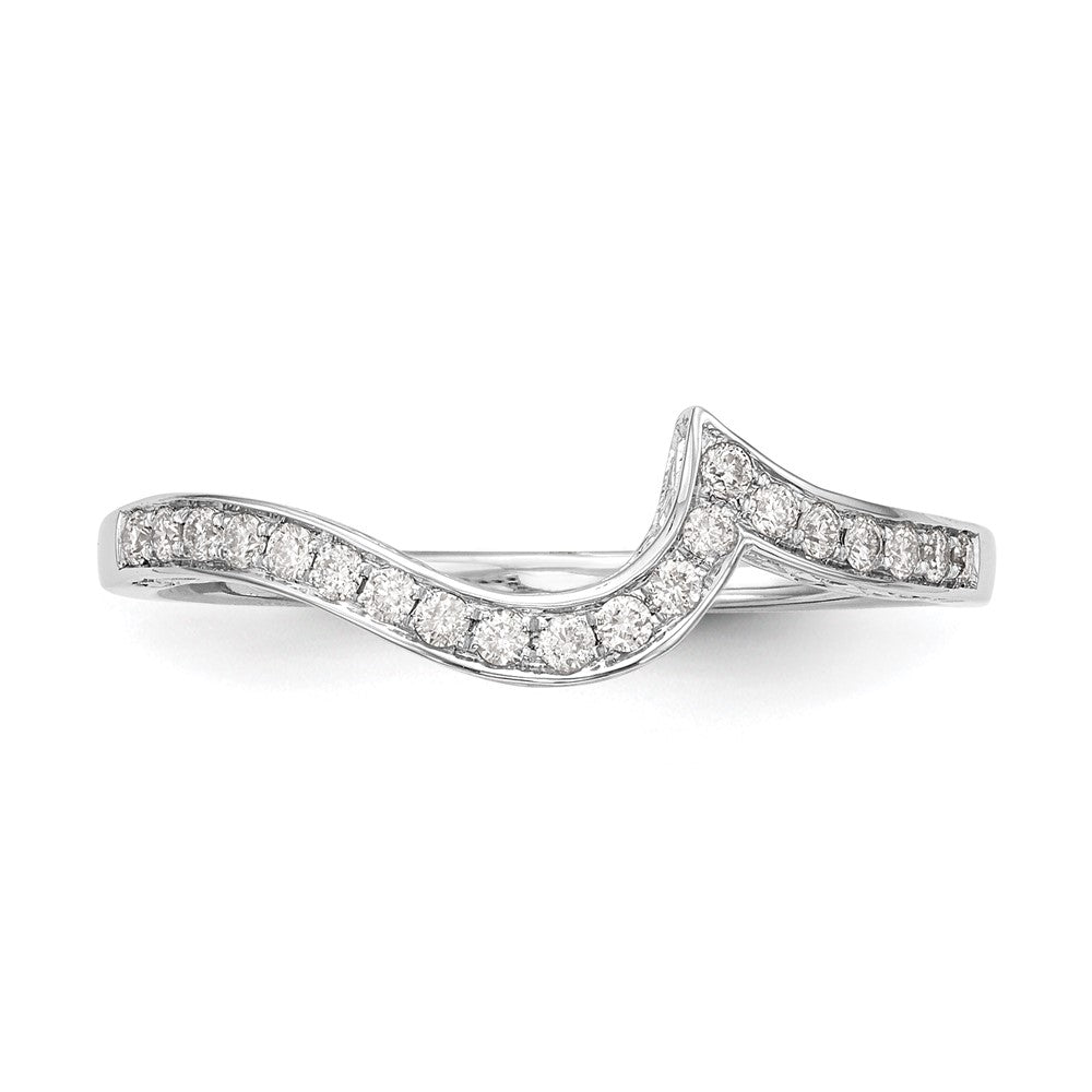14K White Gold Real Diamond Wedding Band