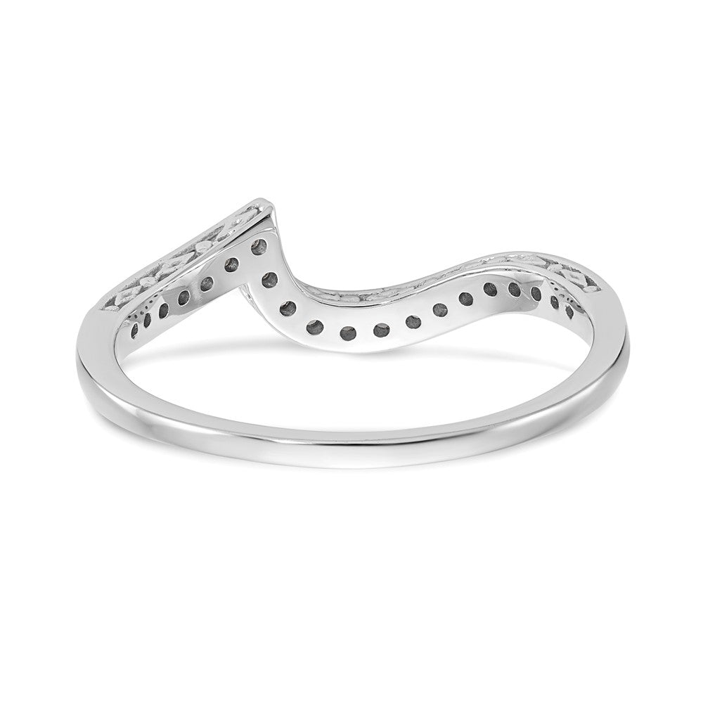 14K White Gold Real Diamond Wedding Band