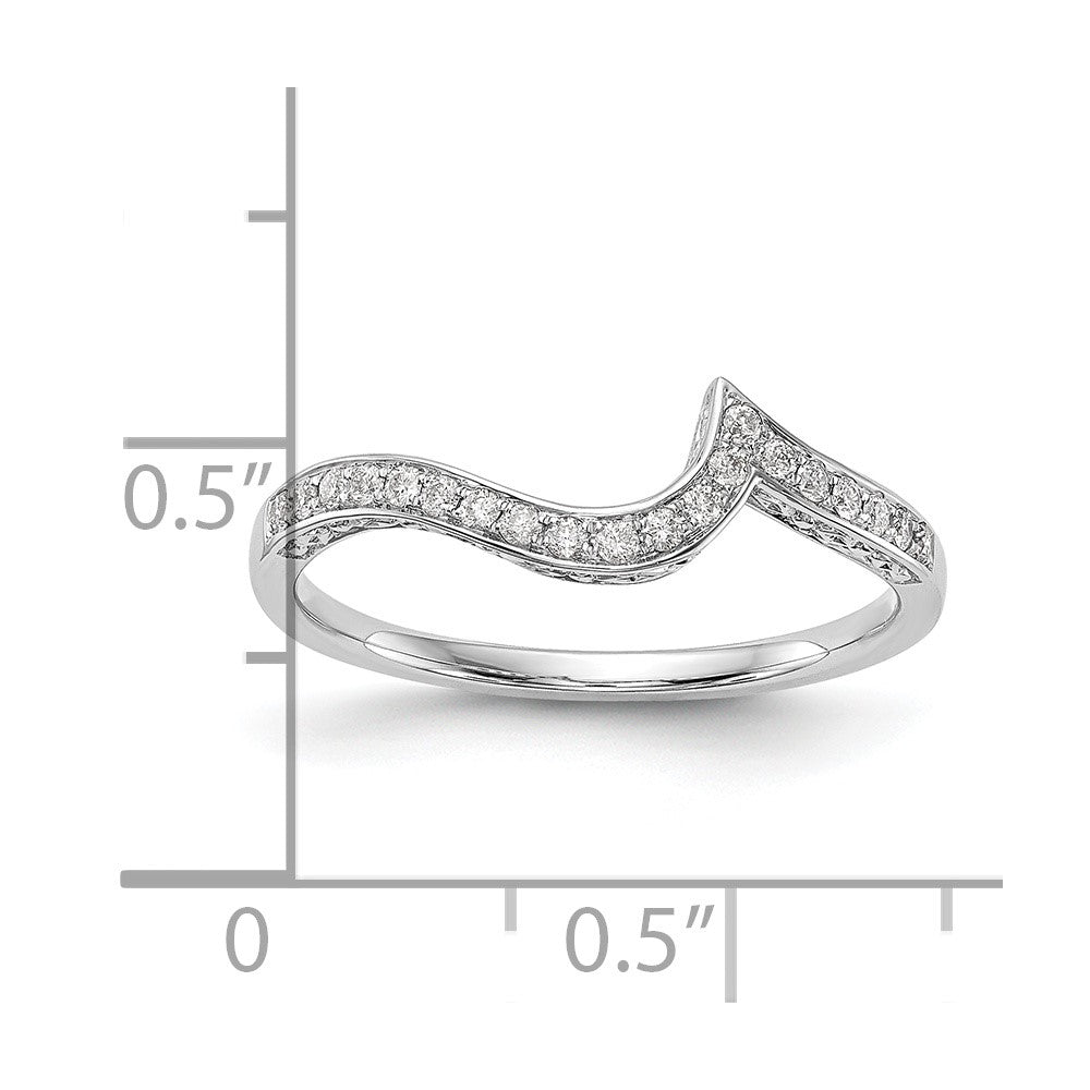 14K White Gold Real Diamond Wedding Band