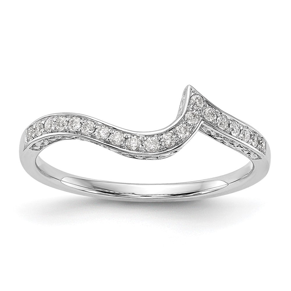 14K White Gold Real Diamond Wedding Band