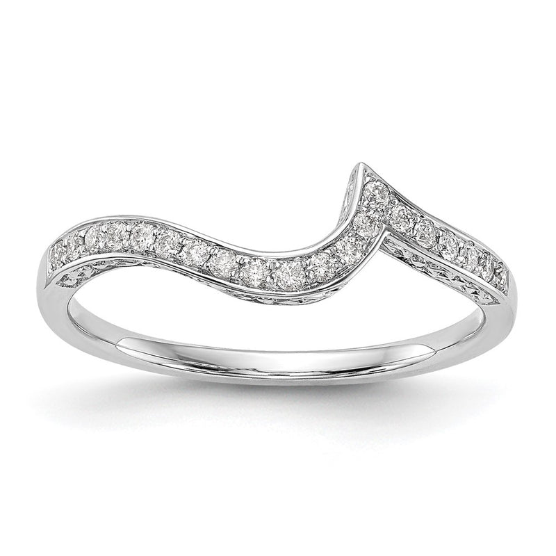 14K White Gold Real Diamond Wedding Band