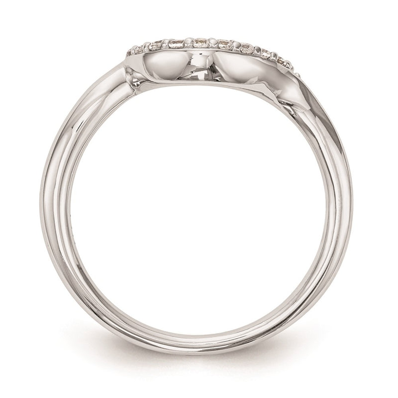 14K White Gold Real Diamond Wedding Band