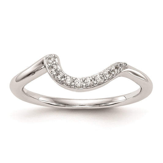 0.09ct. CZ Solid Real 14K White Gold Wedding Wedding Band Ring
