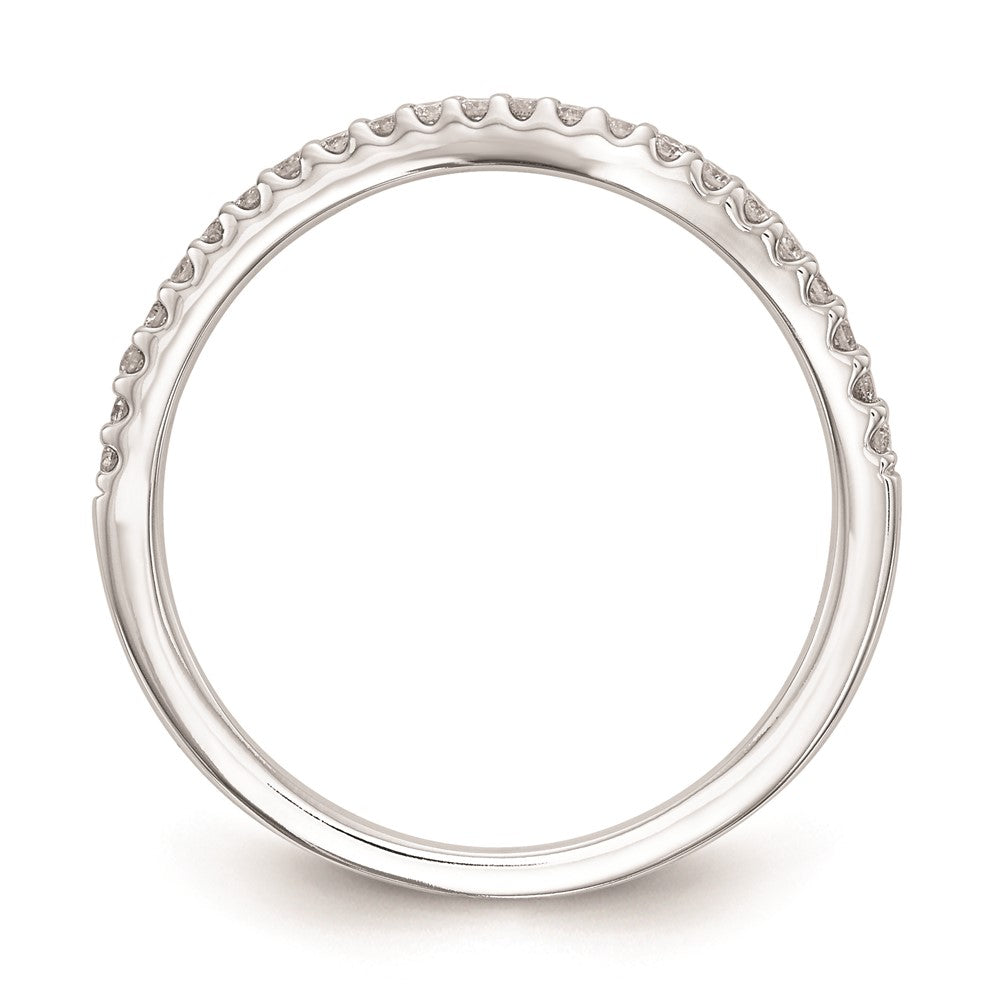 0.16ct. CZ Solid Real 14k White Gold Wedding Wedding Band Ring