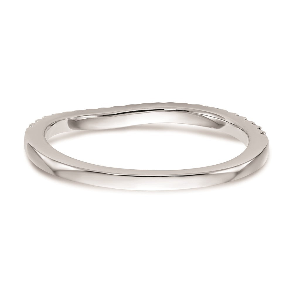 0.16ct. CZ Solid Real 14k White Gold Wedding Wedding Band Ring