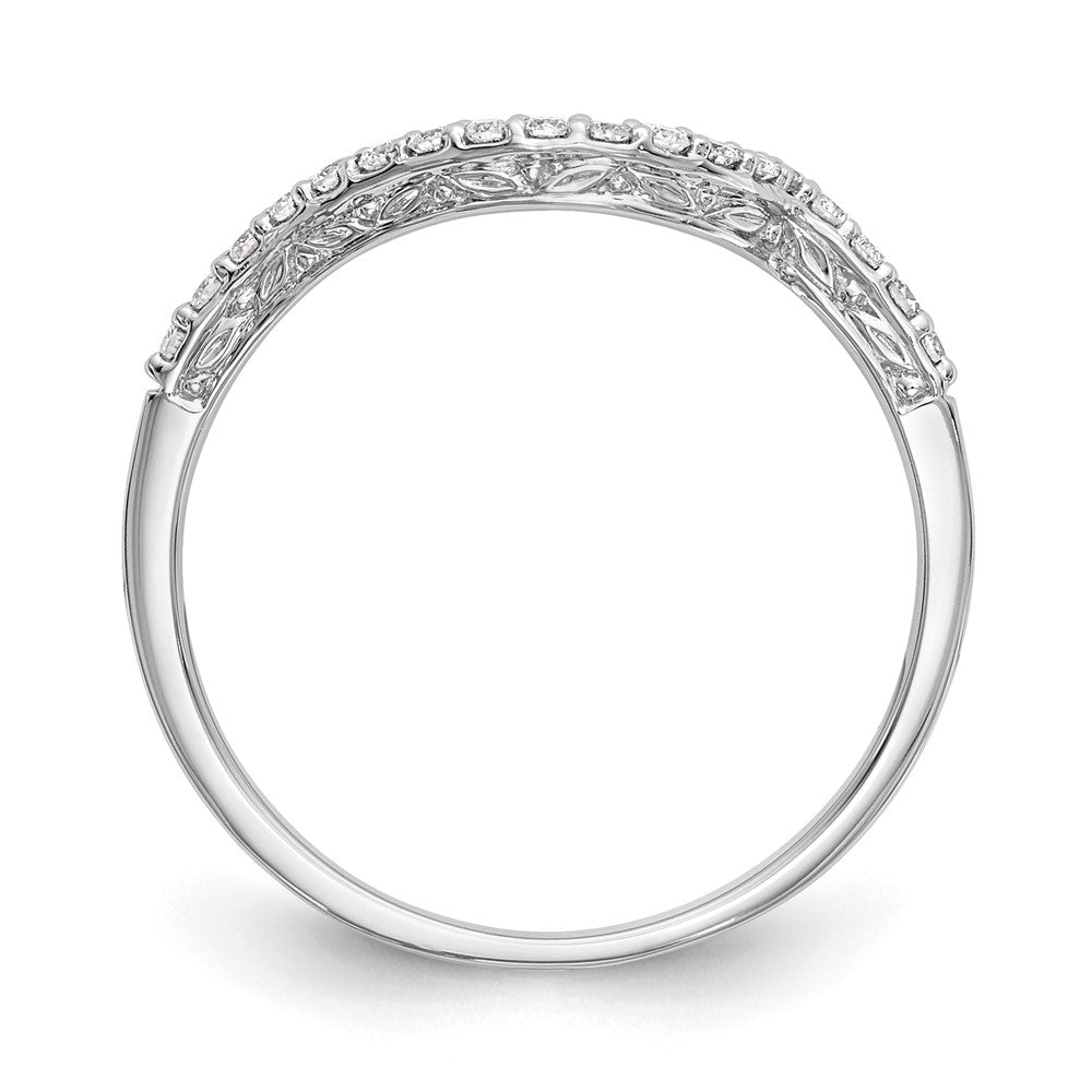 14K White Gold Real Diamond Wedding Band