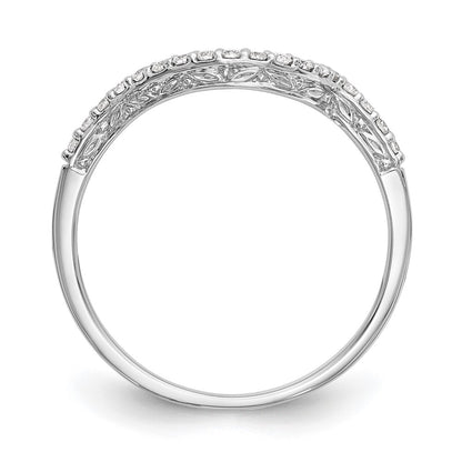 14K White Gold Real Diamond Wedding Band