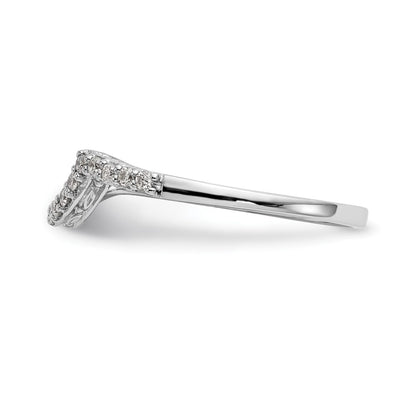 14K White Gold Real Diamond Wedding Band