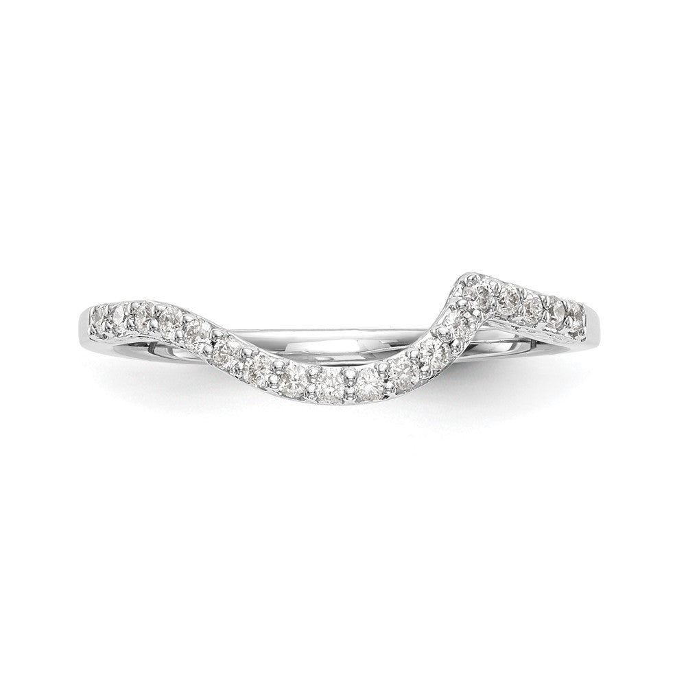 14K White Gold Real Diamond Wedding Band