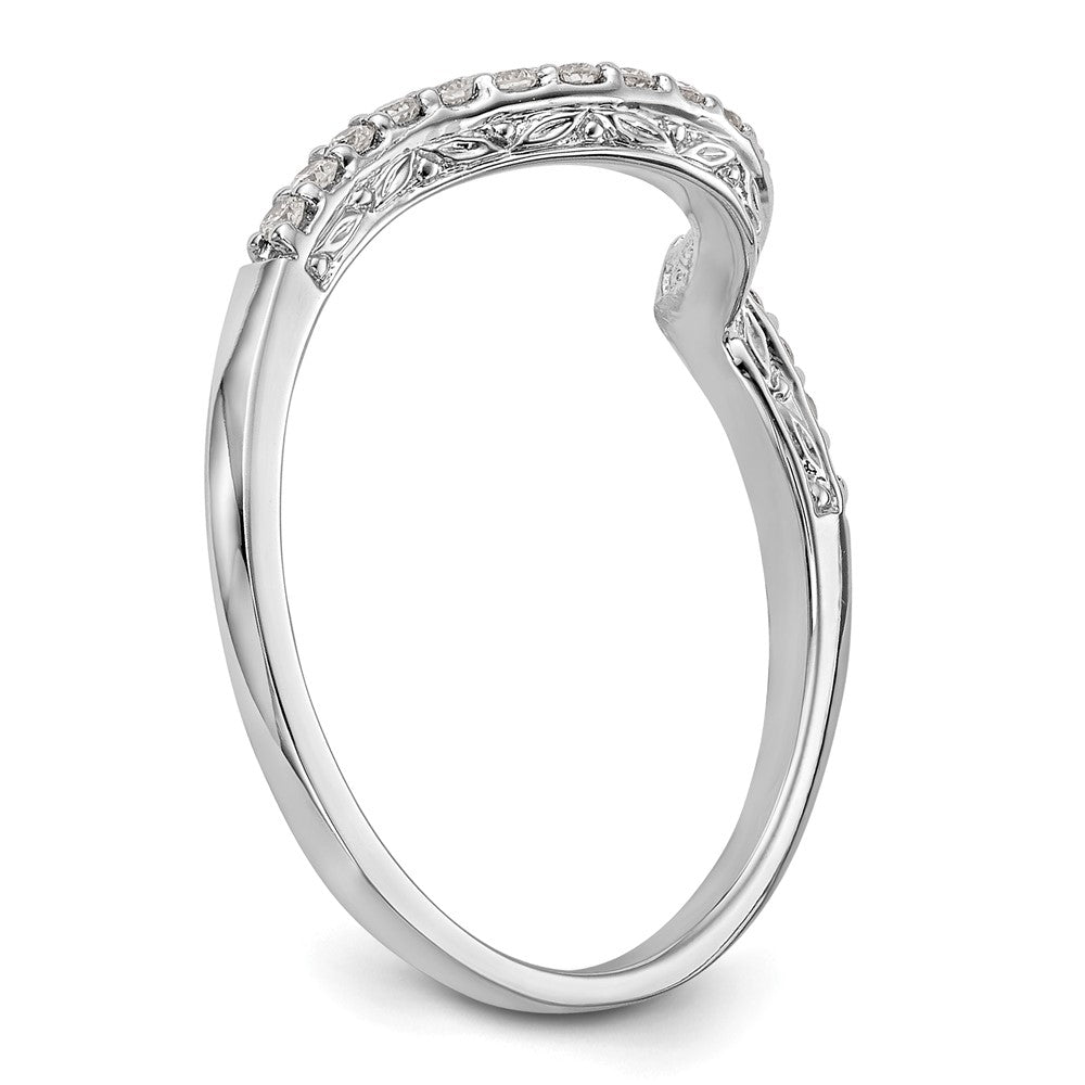 14K White Gold Real Diamond Wedding Band