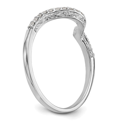 14K White Gold Real Diamond Wedding Band