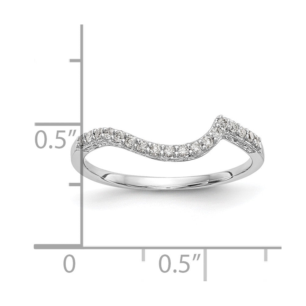 14K White Gold Real Diamond Wedding Band