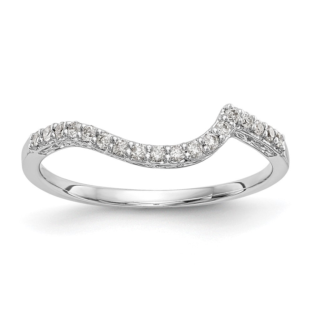 14K White Gold Real Diamond Wedding Band