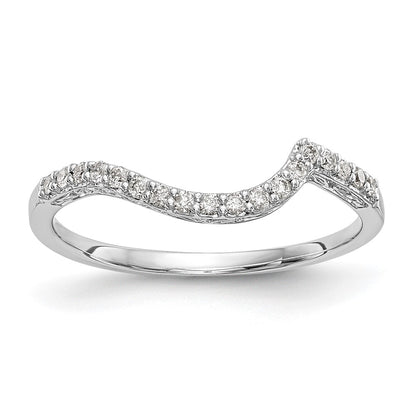 14K White Gold Real Diamond Wedding Band