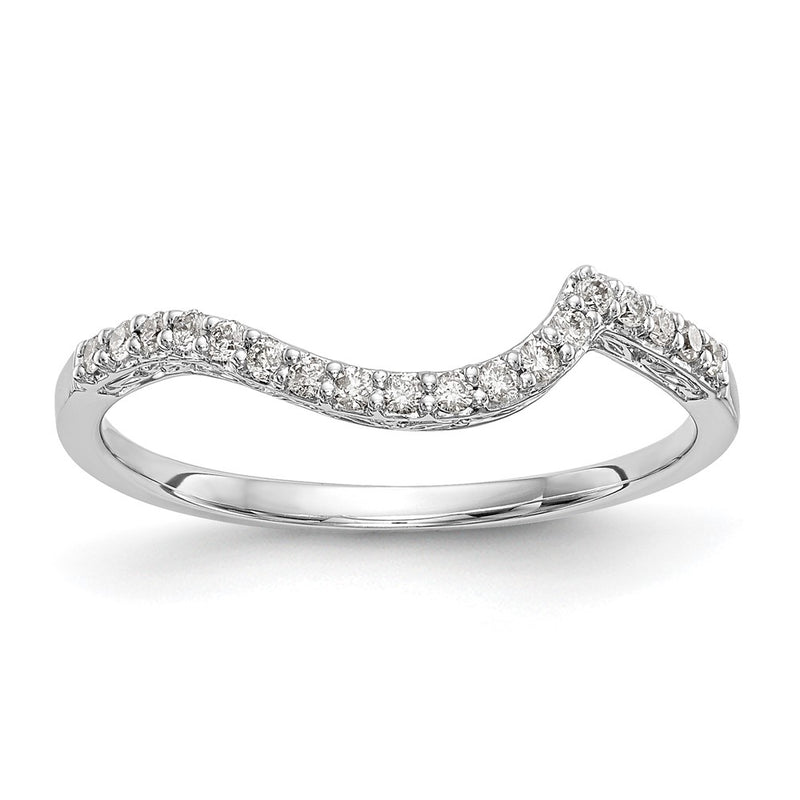 14K White Gold Real Diamond Wedding Band