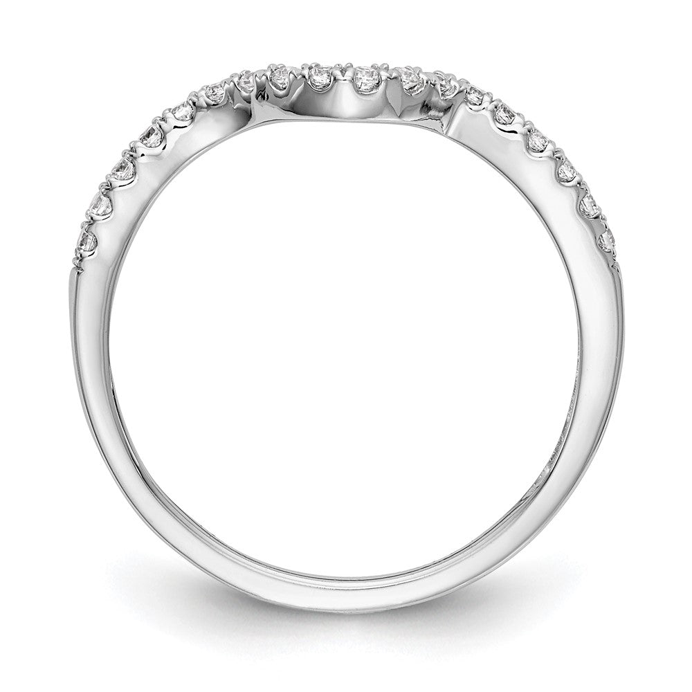 0.18ct. CZ Solid Real 14K White Gold Wedding Wedding Band Ring