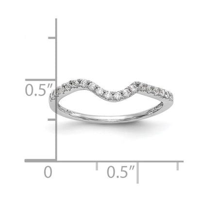 0.18ct. CZ Solid Real 14K White Gold Wedding Wedding Band Ring