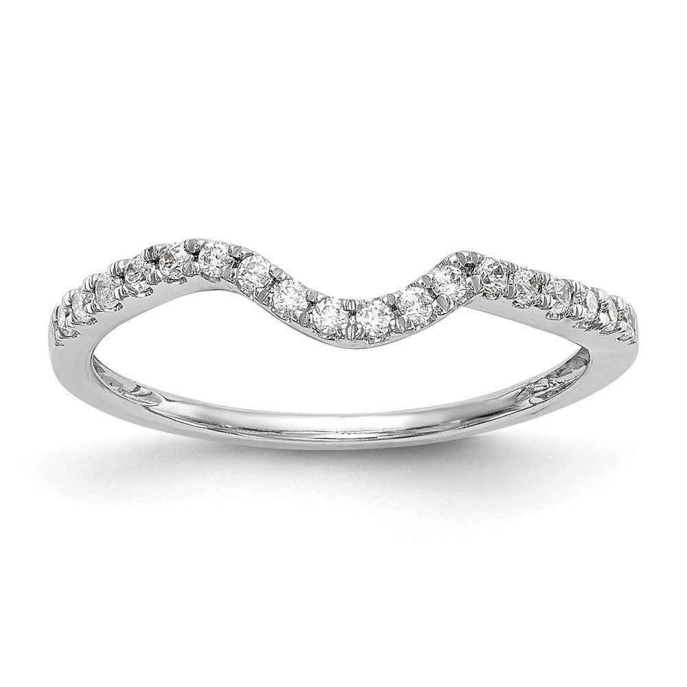 0.18ct. CZ Solid Real 14K White Gold Wedding Wedding Band Ring