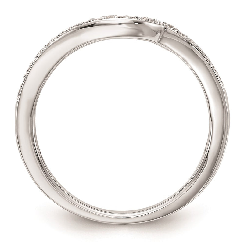14K White Gold Real Diamond Wedding Band