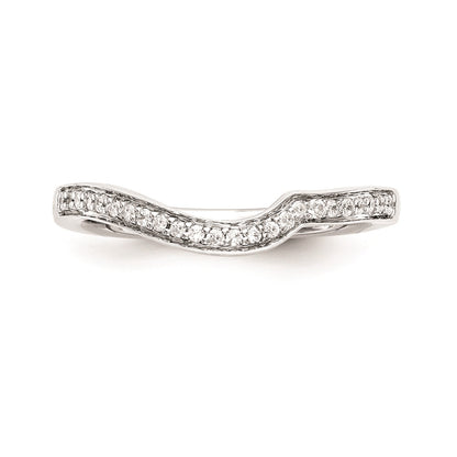 14K White Gold Real Diamond Wedding Band