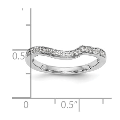 14K White Gold Real Diamond Wedding Band