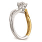 0.02ct. CZ Solid Real 14k Two-tone Peg Set By-Pass Engagement Ring