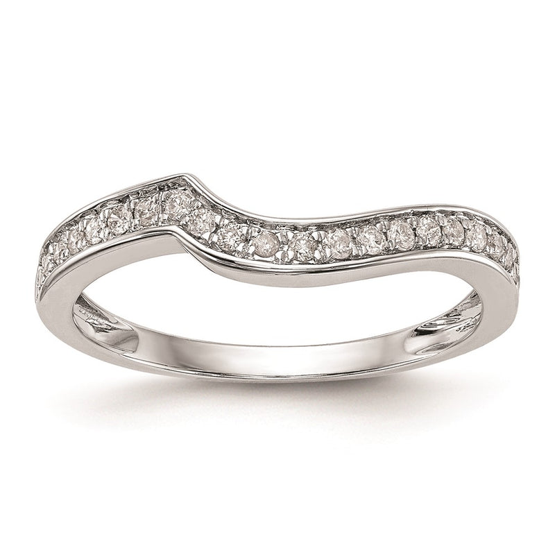 14k White Gold Real Diamond Wedding Band