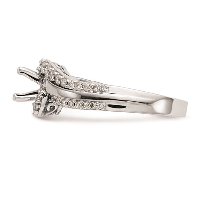 0.40ct. CZ Solid Real 14k Two-tone Peg Set By-Pass Engagement Ring