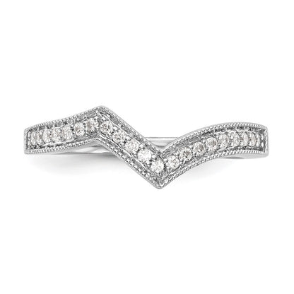 0.16ct. CZ Solid Real 14k White Gold Contour Wedding Wedding Band Ring