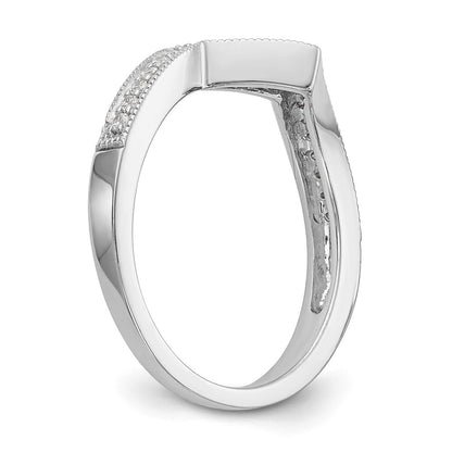 0.16ct. CZ Solid Real 14k White Gold Contour Wedding Wedding Band Ring