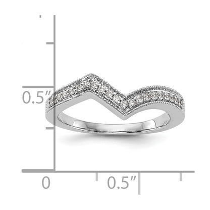 0.16ct. CZ Solid Real 14k White Gold Contour Wedding Wedding Band Ring