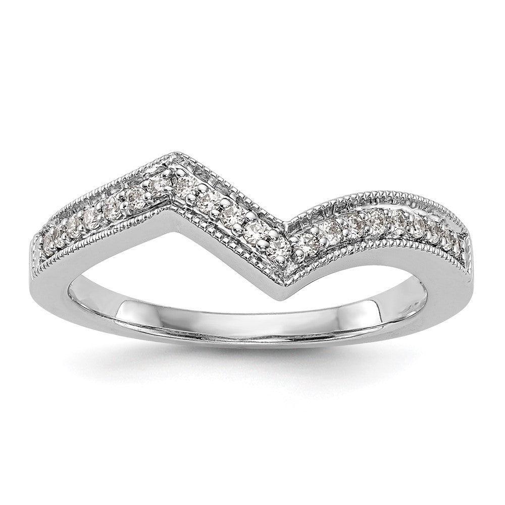 0.16ct. CZ Solid Real 14k White Gold Contour Wedding Wedding Band Ring