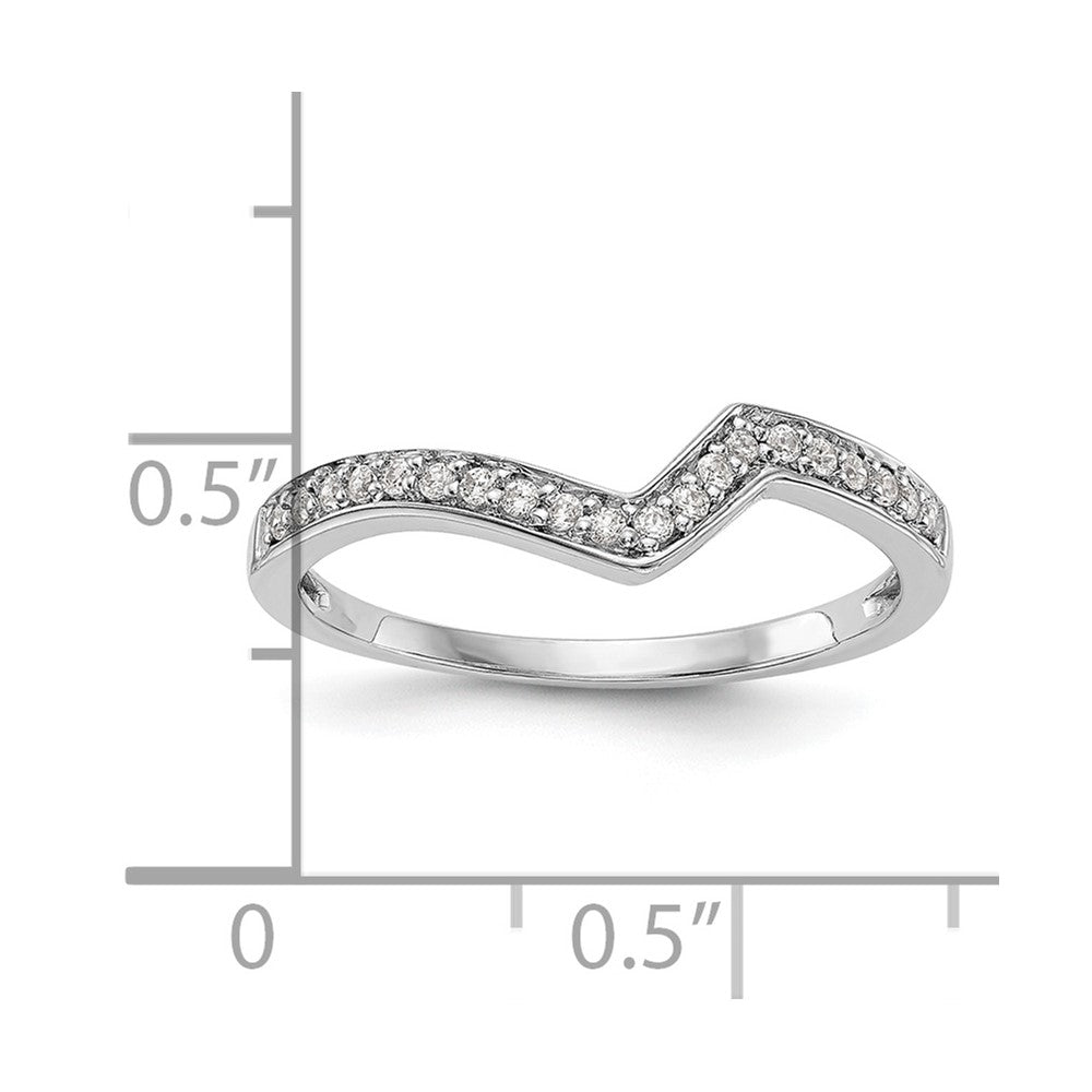0.12ct. CZ Solid Real 14K White Gold Contoured Wedding Wedding Band Ring