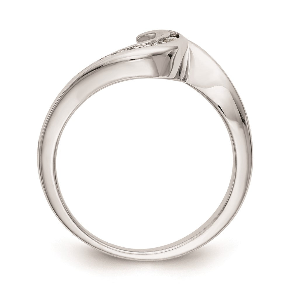 0.07ct. CZ Solid Real 14k White Gold Wedding Wedding Band Ring