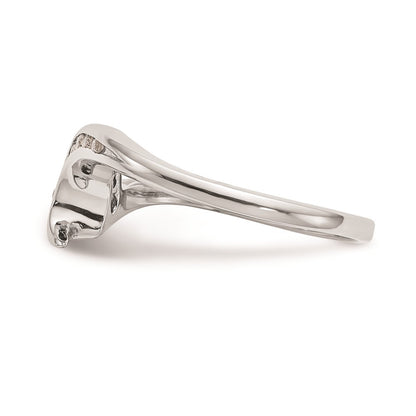 14k White Gold Real Diamond Wedding Band