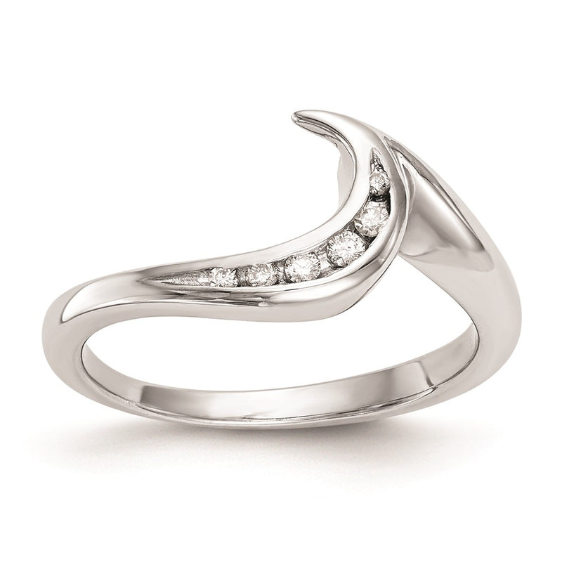 14k White Gold Real Diamond Wedding Band