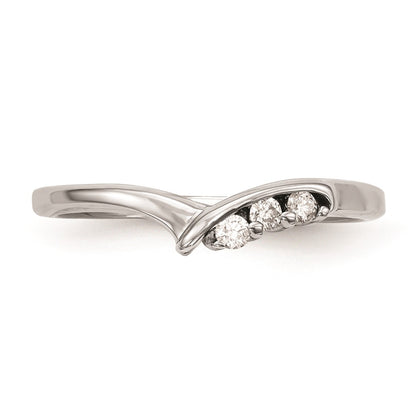 14k White Gold Real Diamond Wedding Band