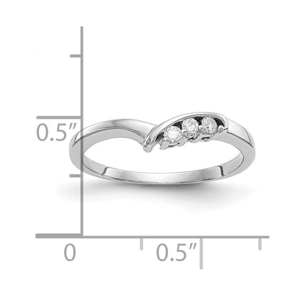 14k White Gold Real Diamond Wedding Band