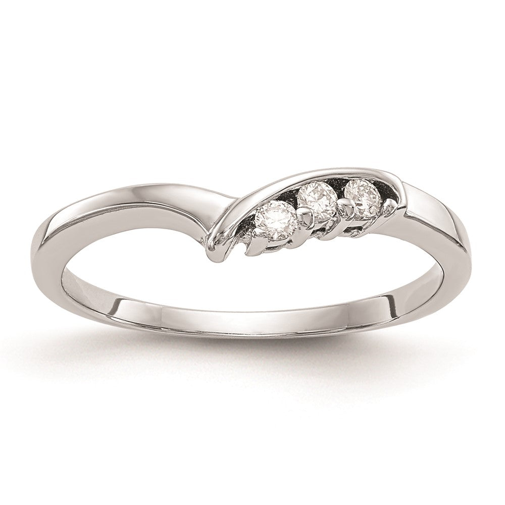 14k White Gold Real Diamond Wedding Band