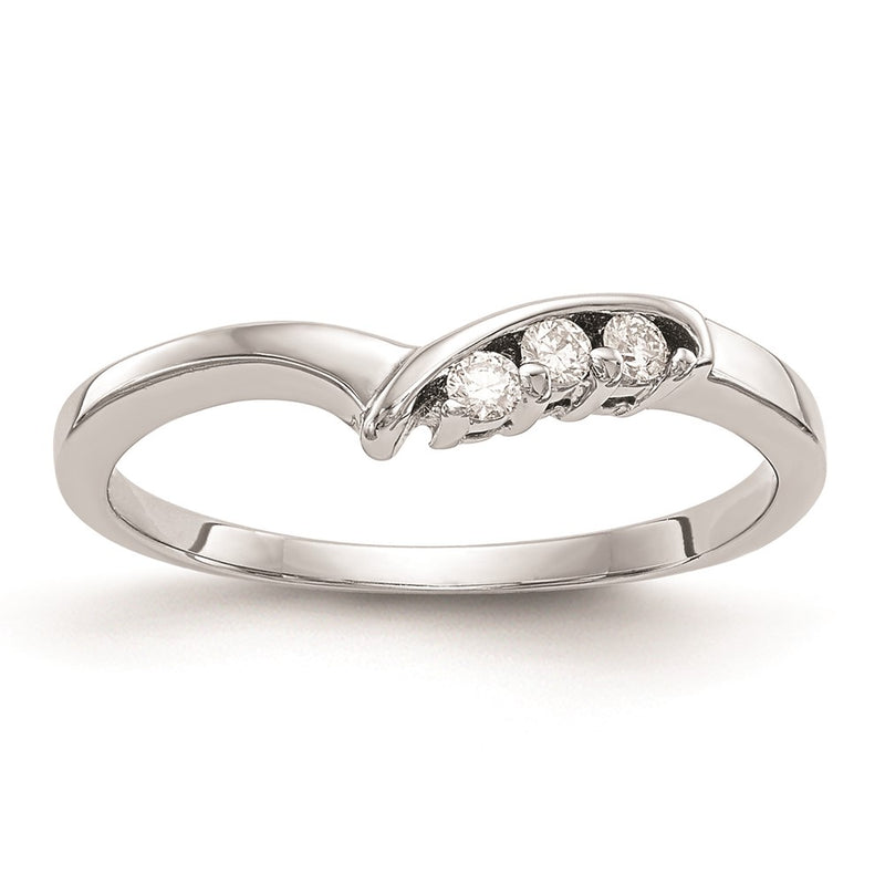 14k White Gold Real Diamond Wedding Band