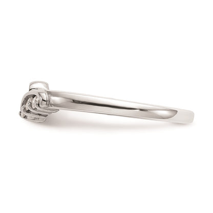 0.06ct. CZ Solid Real 14k White Gold Peg Set By-Pass Engagement Ring