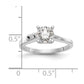 0.06ct. CZ Solid Real 14k White Gold Peg Set By-Pass Engagement Ring