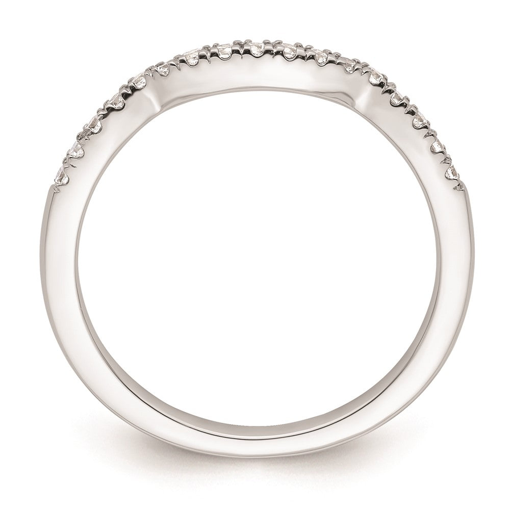 0.18ct. CZ Solid Real 14k White Gold Wedding Wedding Band Ring