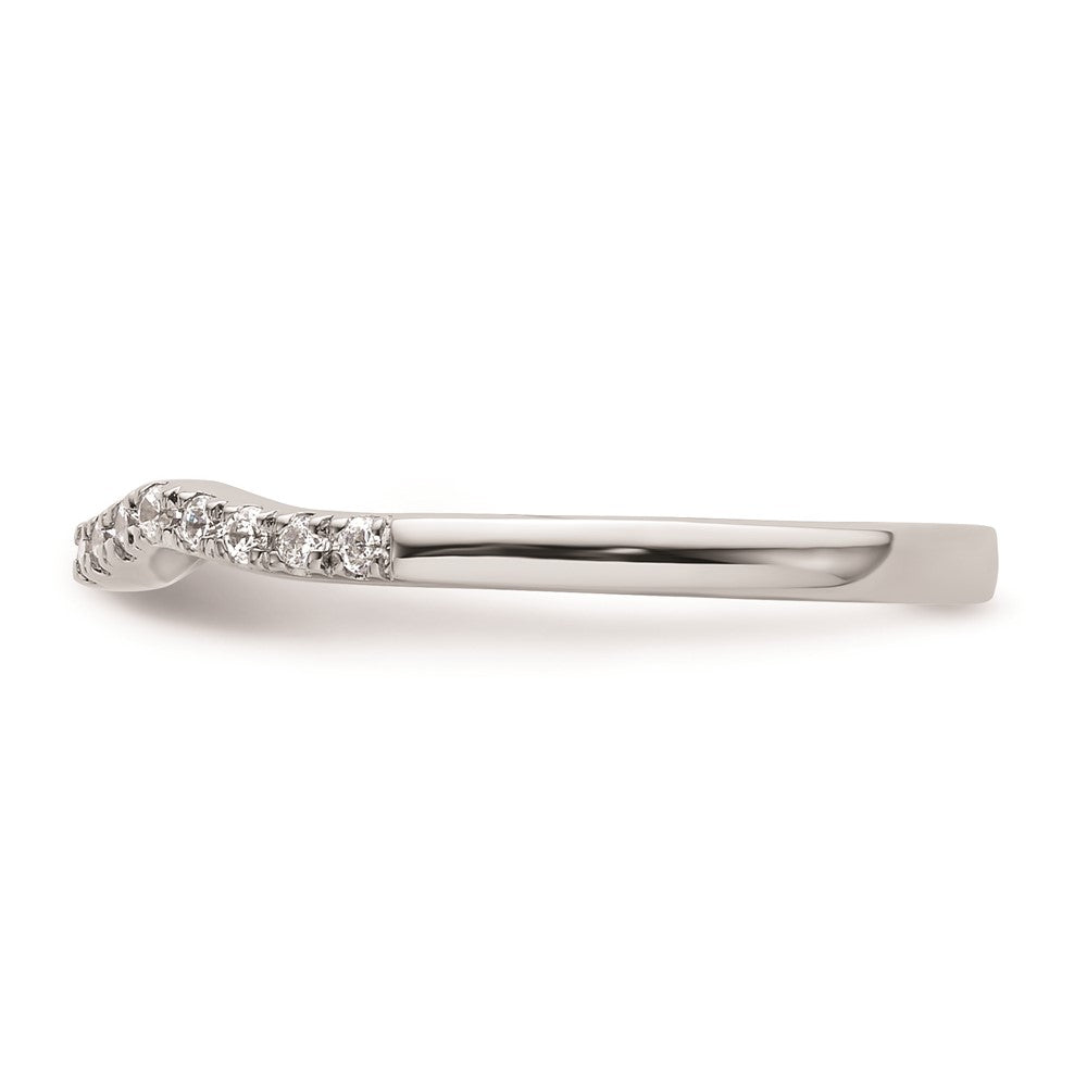 0.18ct. CZ Solid Real 14k White Gold Wedding Wedding Band Ring